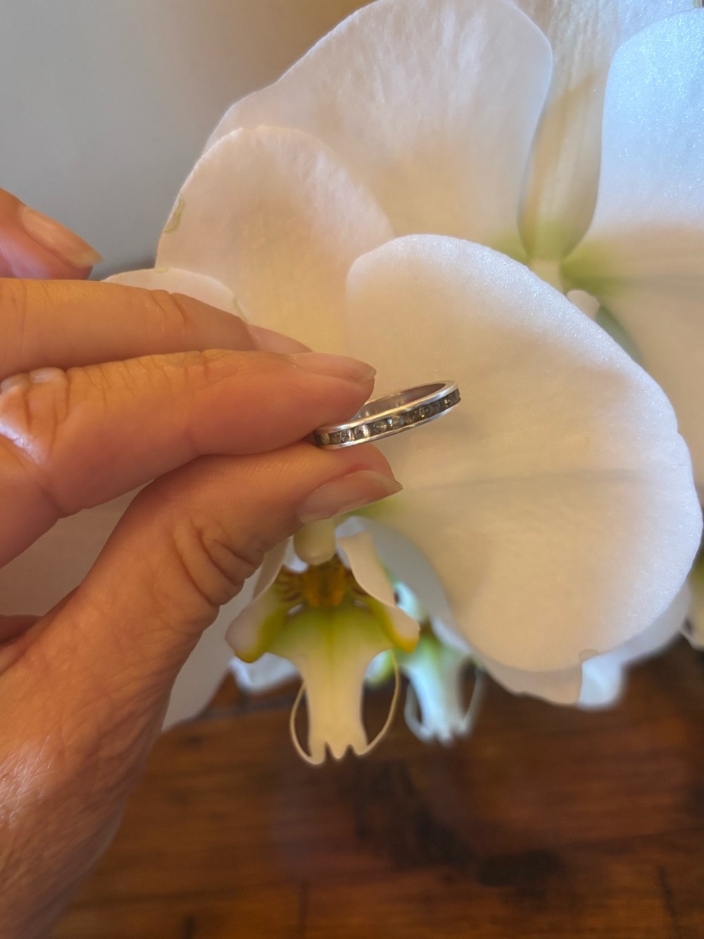 Vintage Eternity 925 Sterling Silver Ring
